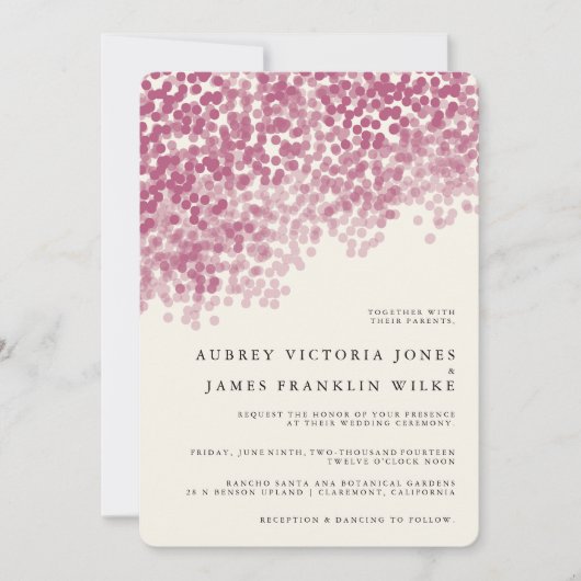 Douche légère Violet| Invitations de mariage rusti (Devant)