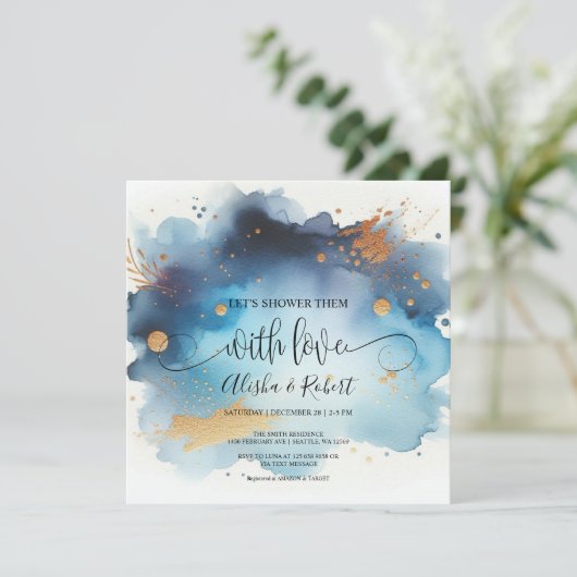 Douche-les avec Amour Couples invitation de douche (Debout devant)