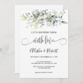 Douche-les avec Amour Couples invitation de douche (Devant / Derrière)