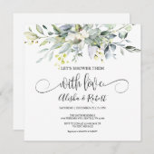 Douche-les avec Amour Couples invitation de douche (Devant / Derrière)