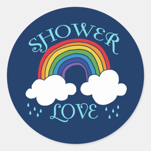 Douche Liefde Regenboog Ronde Sticker (Voorkant)