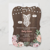 Douche lingerie rose invitation Bois rustique (Devant)