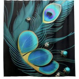 Douche/majestueuze pauw/|Douchegordijn Douchegordijn