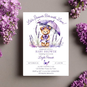 Douche met liefde knuffel teddybeer babyshower kaart