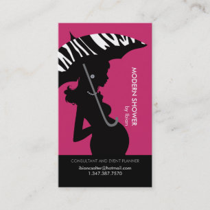 Douche moderne dans le carte de visite rose