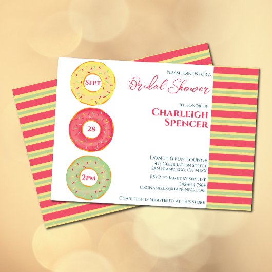 Douche nuptiale à thème Donut Invitation