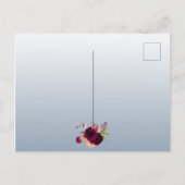 Douche nuptiale bleu bordeaux invitation (Dos)