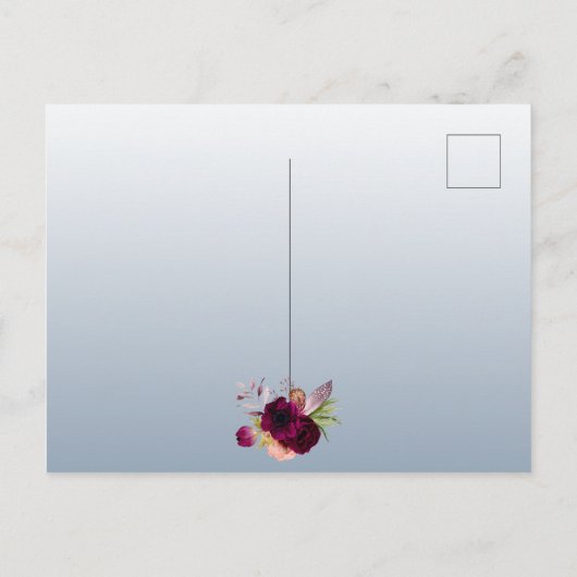 Douche nuptiale bleu bordeaux invitation (Dos)