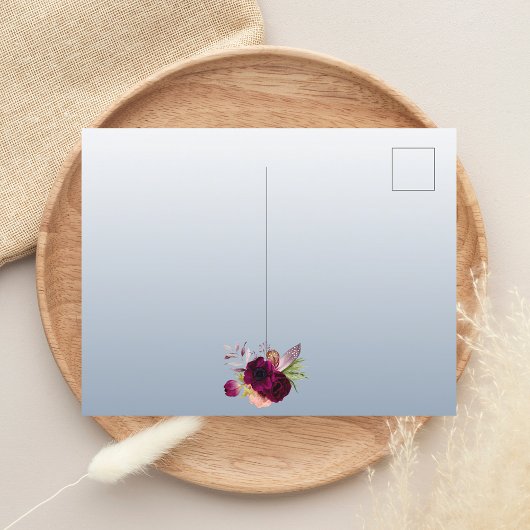 Douche nuptiale bleu bordeaux invitation