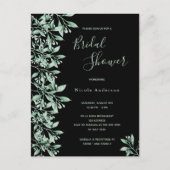 Douche nuptiale budget invitation vert noir (Devant)