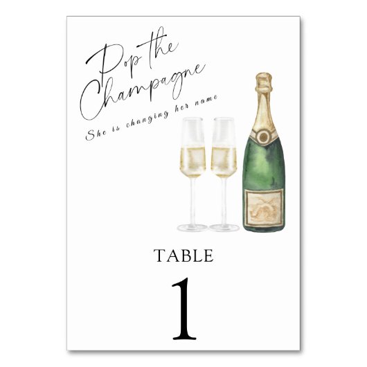 Douche nuptiale Champagne - numéro de table mariag (Dos)