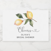 Douche nuptiale citron étiquette à vin pétillant (Étiquettes simples)