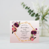 Douche nuptiale dusté rose Bourgogne invitation (Debout devant)