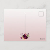 Douche nuptiale dusté rose Bourgogne invitation (Dos)