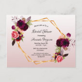 Douche nuptiale dusté rose Bourgogne invitation (Devant)