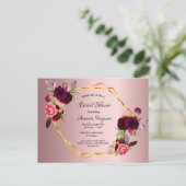 Douche nuptiale dusté rose Bourgogne invitation (Debout devant)