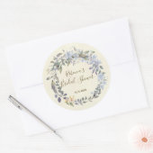 douche nuptiale favorise autocollants boho bleu fl (Enveloppe)