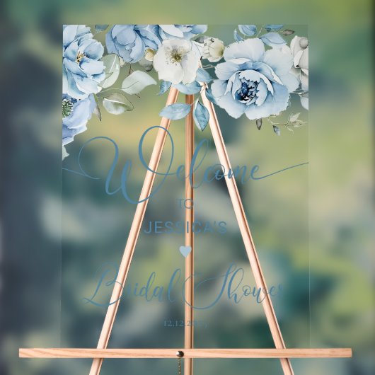 Douche nuptiale florale bleu foncé (Neutre)