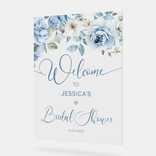 Douche nuptiale florale bleu foncé (Angle)