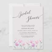 Douche nuptiale Invitation fleurs délicates. (Devant)