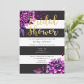 Douche nuptiale invitation or. Noir et violet (Debout devant)