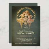douche nuptiale invitations filles vintages (Devant / Derrière)