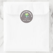 Douche nuptiale merci stickers marron. (Sac)