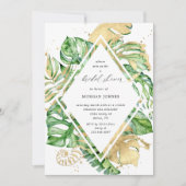 douche nuptiale or feuillage tropical Invitation (Devant)
