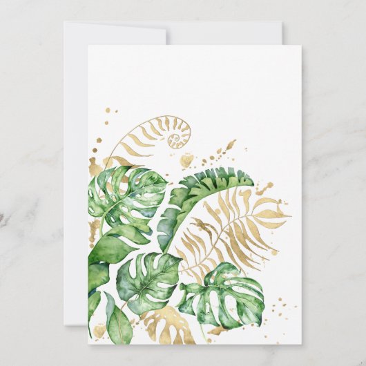 douche nuptiale or feuillage tropical Invitation (Dos)