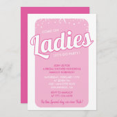 Douche nuptiale rose chaud invitation girly coloré (Devant / Derrière)