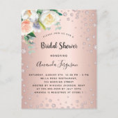 Douche nuptiale rose or blush invitation florale (Devant)