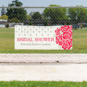 Douche nuptiale roses rouges bannière personnalisé (En situation)