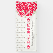 Douche nuptiale roses rouges bannière personnalisé (Vertical)