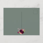 Douche nuptiale sauge vert or bordeaux invitation (Dos)