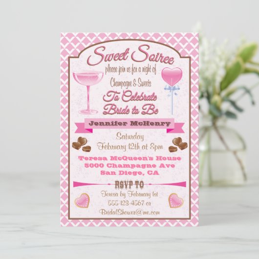 Douche nuptiale Soiree Sweet Invitations (Debout devant)