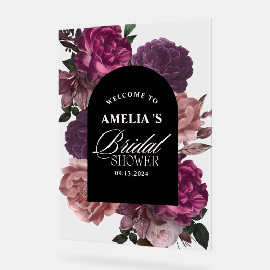 Douche nuptiale violette bordeaux (Angle)