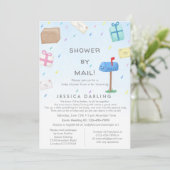 Douche par courrier Baby shower mignon Invitation (Debout devant)