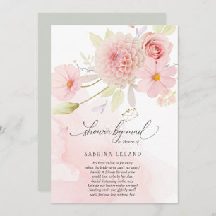 Douche par Mail Blush Rose Floral Spray Invitation