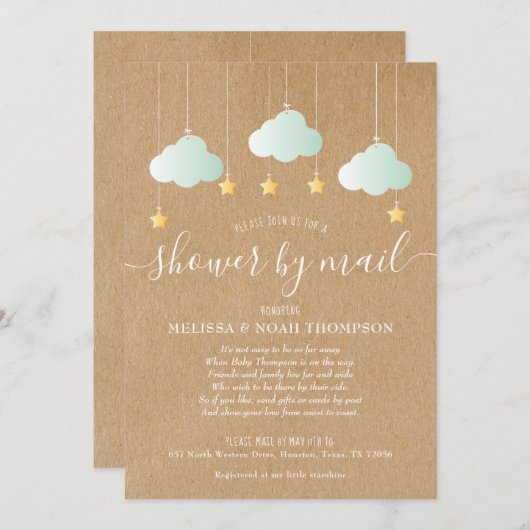 Douche per post lange afstand besprenkeling kaart (Voorkant / Achterkant)