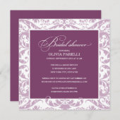 DOUCHE PLUM & LILAC| INVITATION FÊTE DE L'MARIÉE (Devant / Derrière)