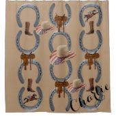 Douche Rideau Beige Pays Cheval Hooves (Devant)