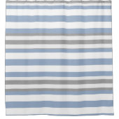 Douche rideau Bleu et blanc gris (Devant)