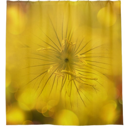 Douche rideau Bokeh jaune Fleur (Devant)
