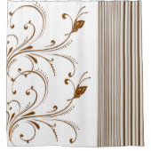 Douche rideau Brown floral bande (Devant)