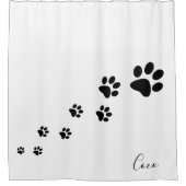 Douche Rideau Chat Chien Empreintes de pattes (Devant)