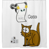Douche Rideau Chat Toilette Papier (Devant)