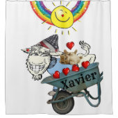 Douche rideau Chèvre Kitten Aimer Coeurs rouges (Devant)