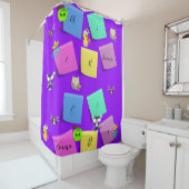 Douche Rideau Chocs Chocs Chocs Jaune (En situation)