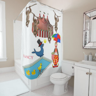 Douche Rideau Clown Zoo Cirque Canards Singe