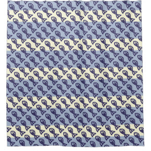 Douche rideau de poisson répétitif motif de poisso
